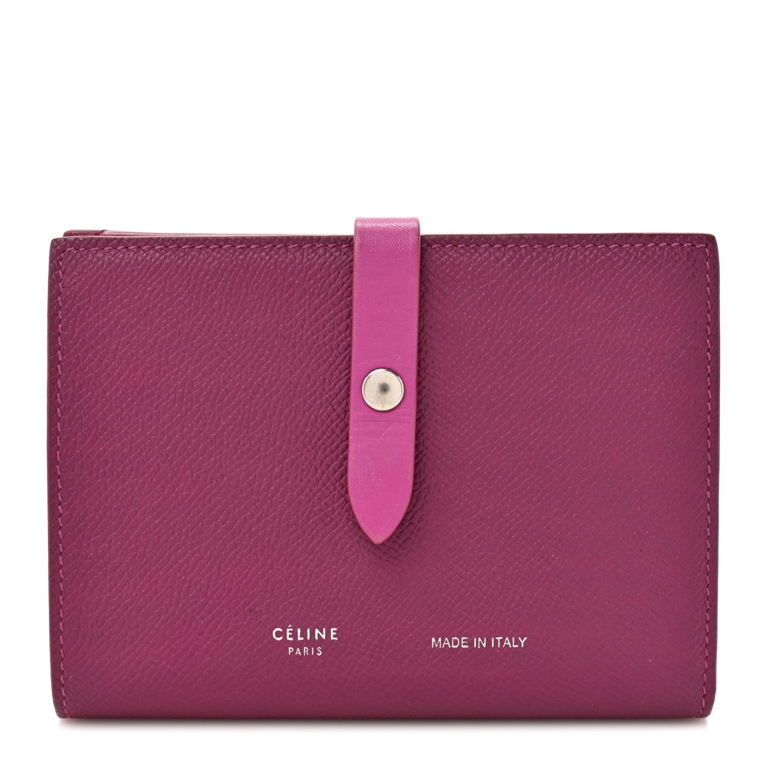 Celine Grained Calfskin Medium Multifunction Strap Wallet Magenta 1 of 11