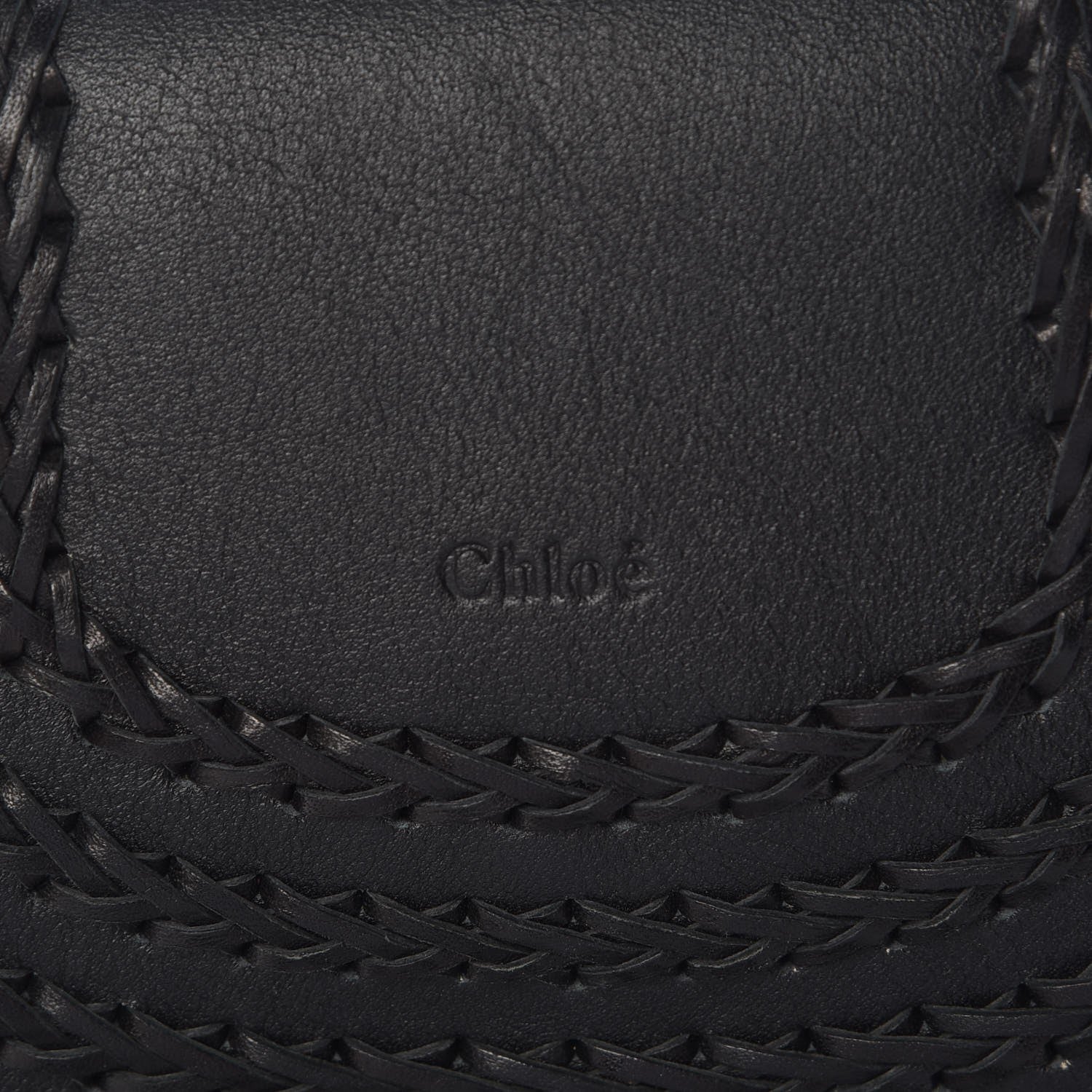 Chloe Calfskin Braided Small Hudson Shoulder Bag Black 7 of 12