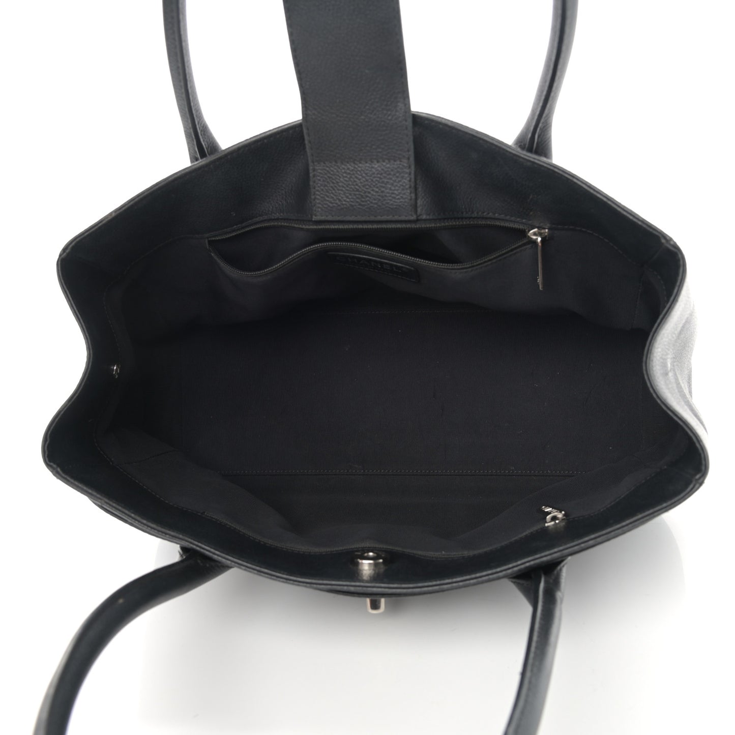 Calfskin Small Cerf Executive Shopper Tote Black