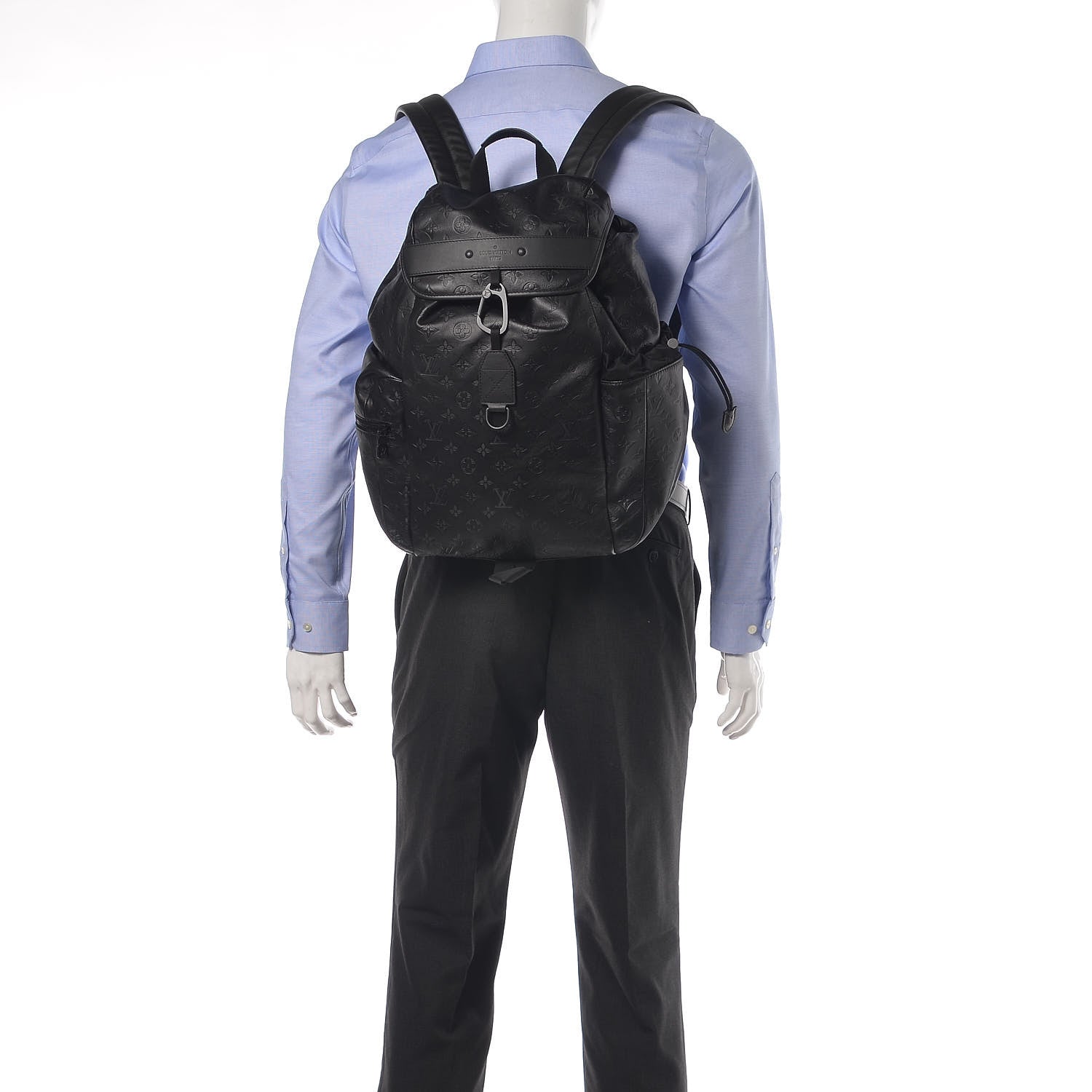 Louis Vuitton Calfskin Monogram Shadow Discovery Backpack Black 2 of 9
