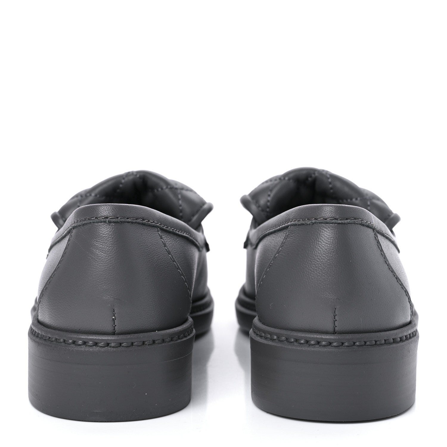 Chanel Lambskin Quilted CC Turnlock Moccasins 38.5 Grey 6 of 11