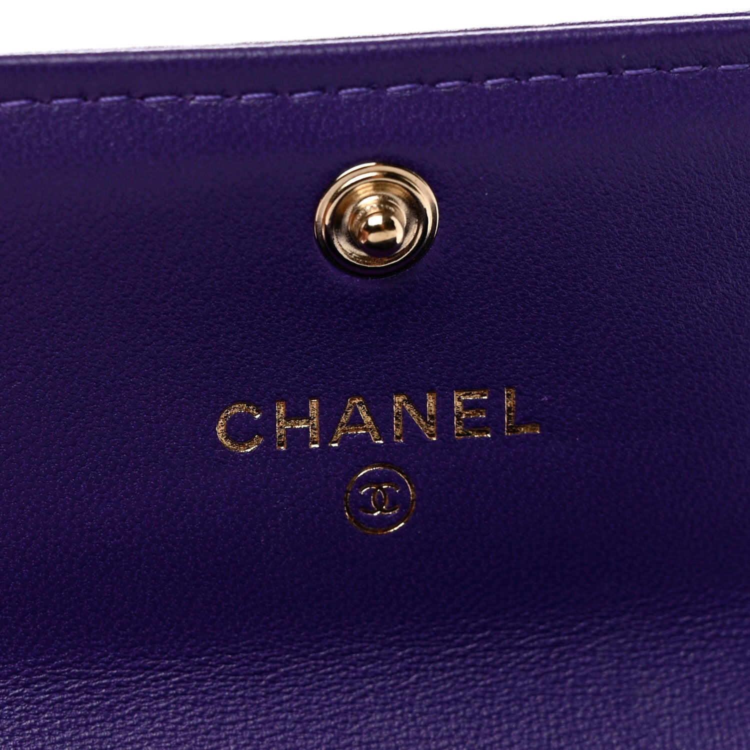 Chanel Lambskin Quilted Boy Flap Card Holder Purple 7 of 9