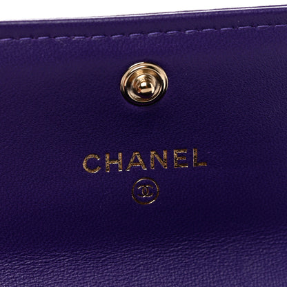 Chanel Lambskin Quilted Boy Flap Card Holder Purple 7 of 9