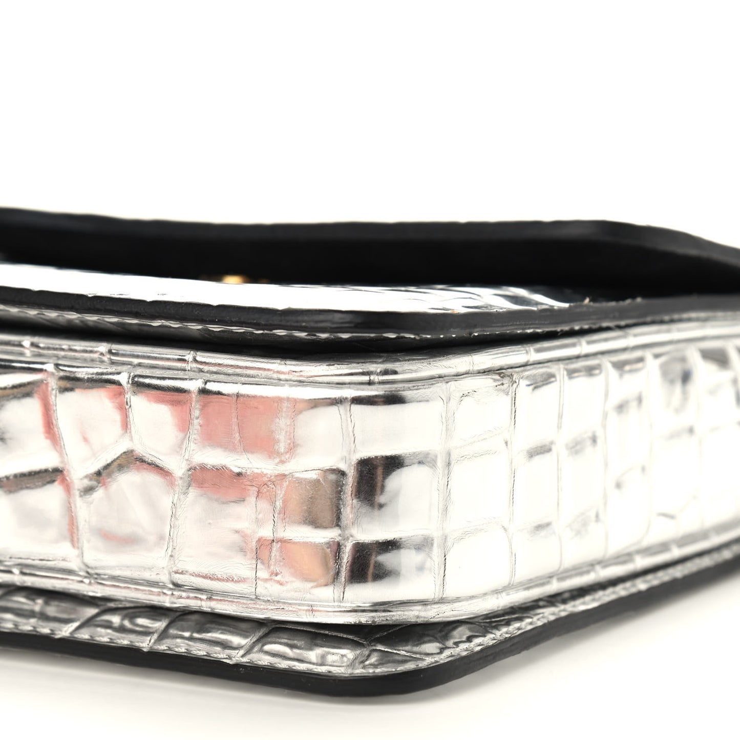 Embossed Crocodile Effect Grace Silver