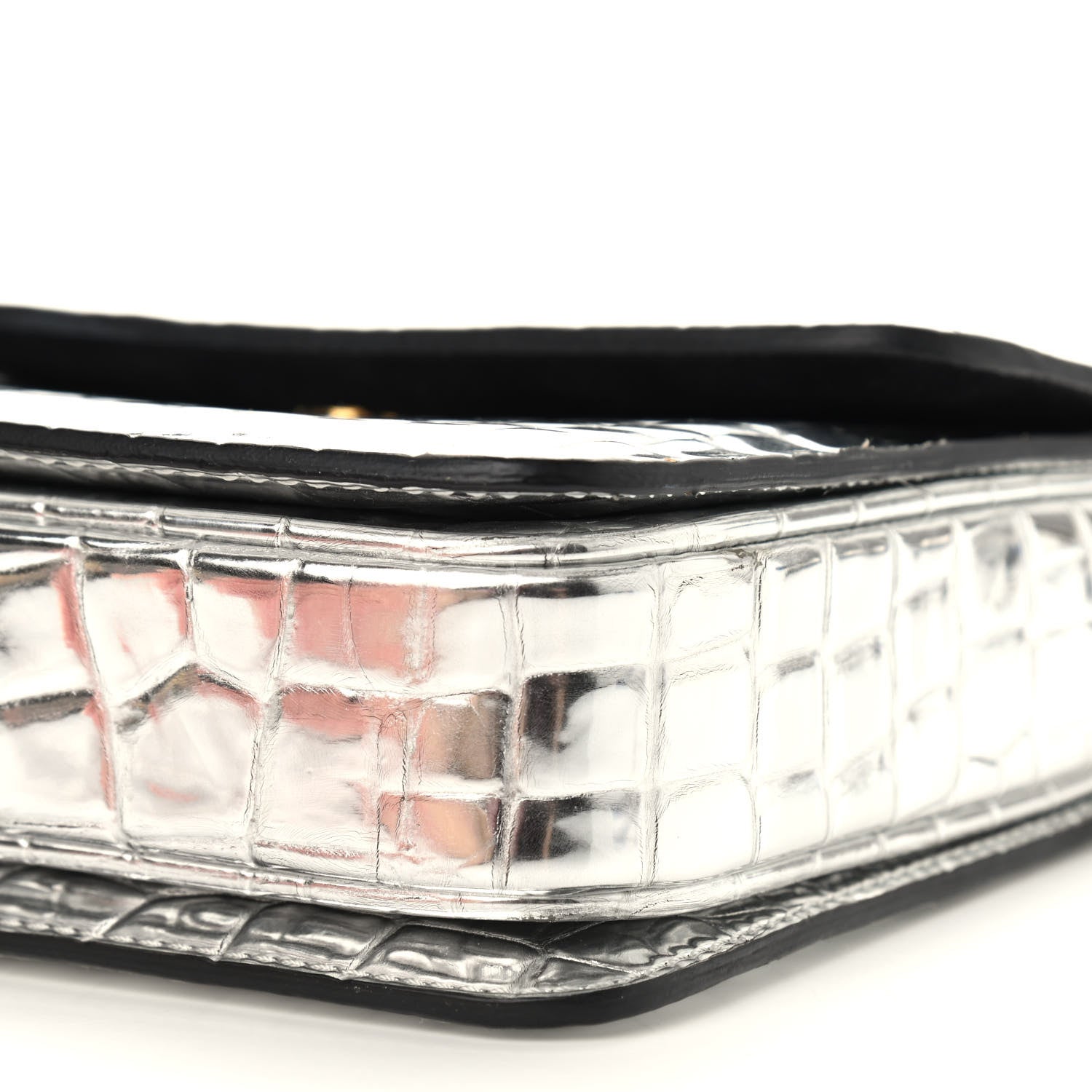 Stella McCartney Embossed Crocodile Effect Grace Silver 8 of 8