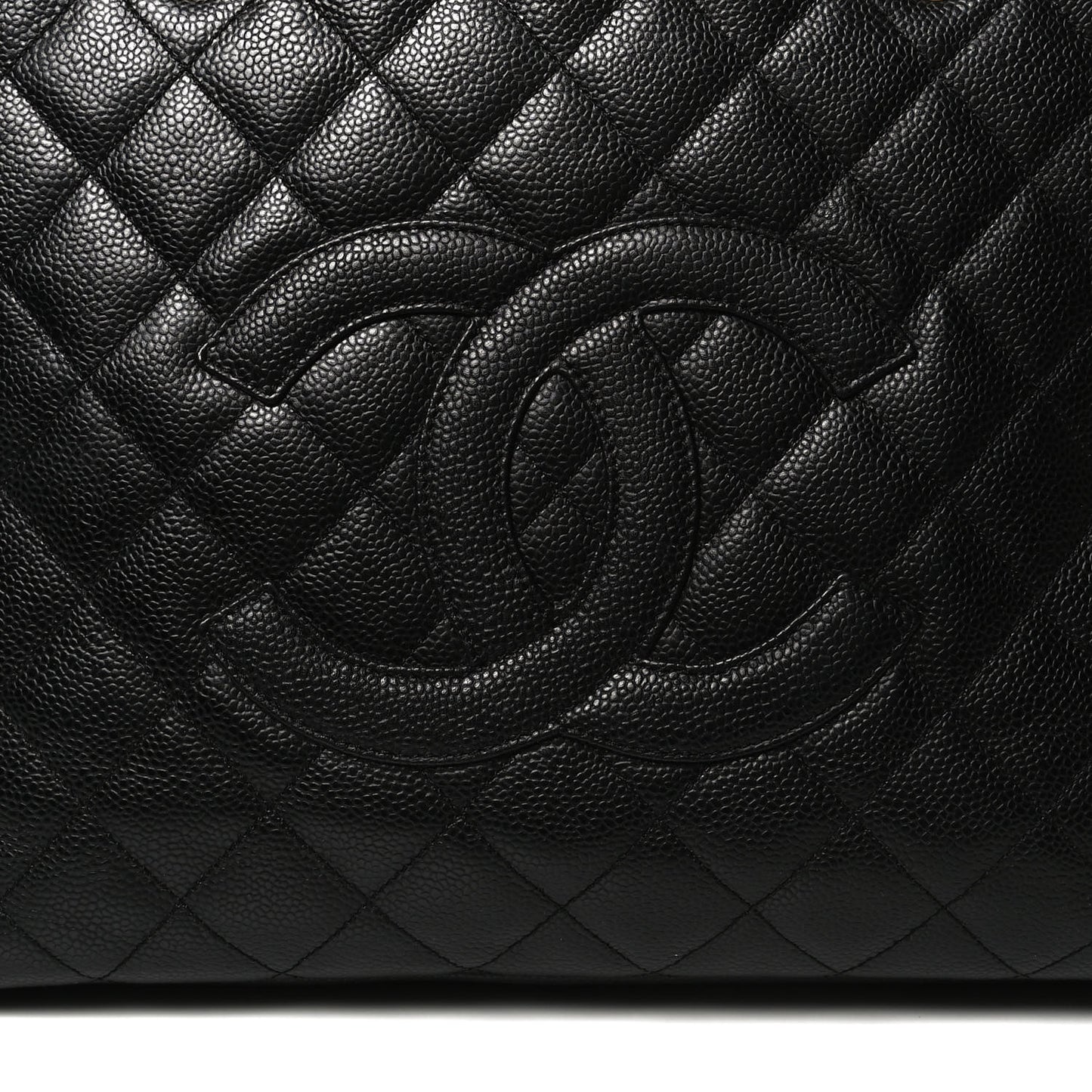 Caviar Quilted Grand Shopping Tote GST Black