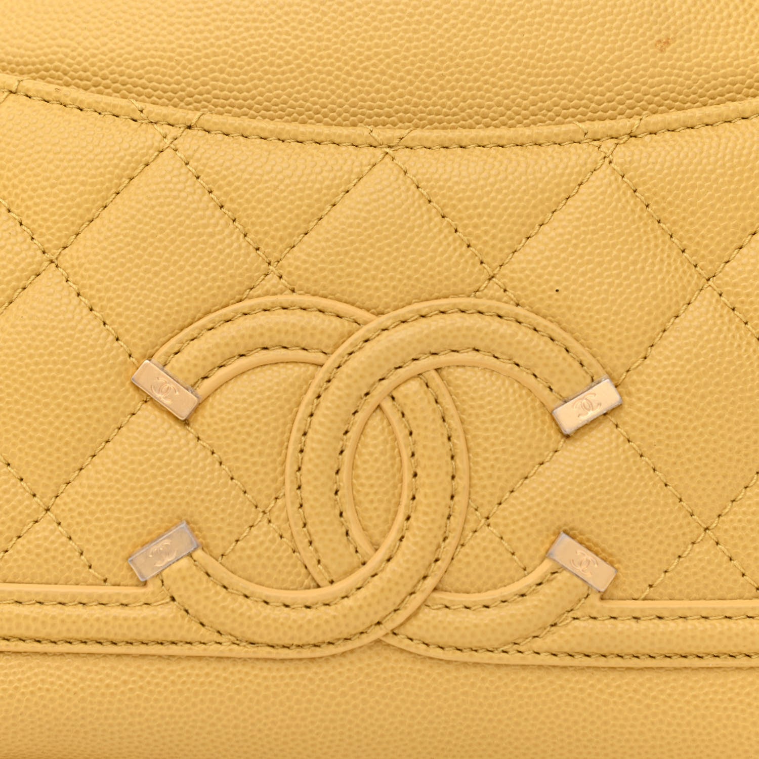Chanel Caviar Quilted Filigree Waist Bag Yellow 8 of 12