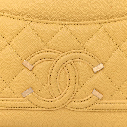 Chanel Caviar Quilted Filigree Waist Bag Yellow 8 of 12