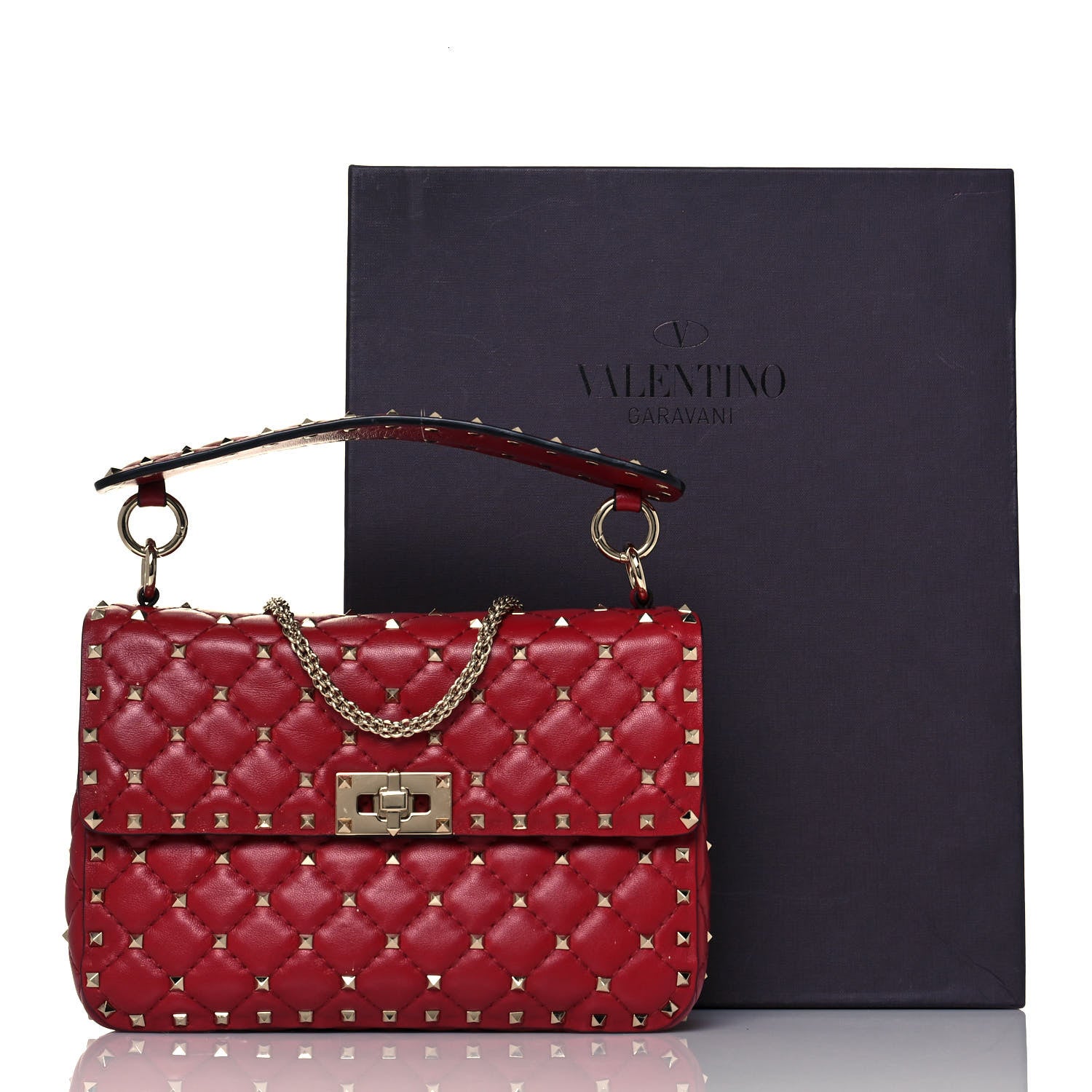 Valentino Garavani Nappa Medium Rockstud Spike Shoulder Bag Rosso Valentino 17 of 17