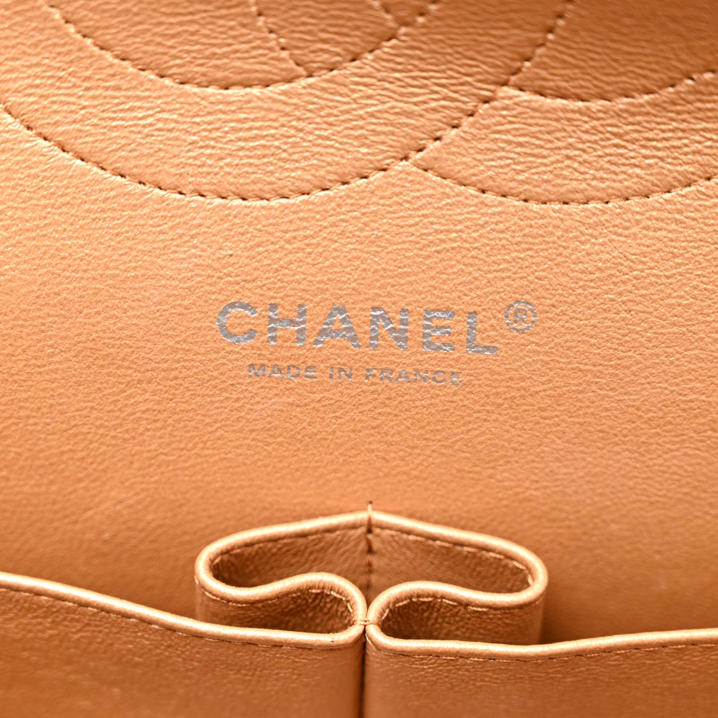 Metallic Caviar Quilted Jumbo Double Flap Copper