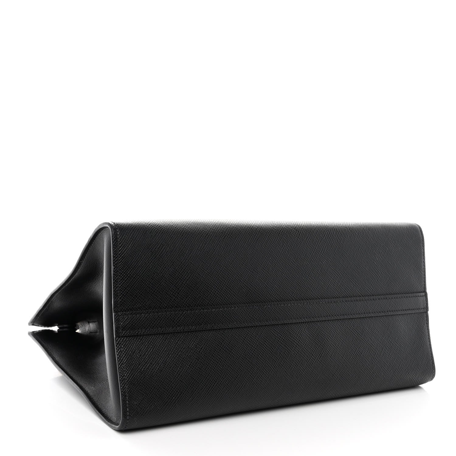 Prada Saffiano Cuir Calfskin Medium Monochrome Top Handle Tote Black 4 of 12