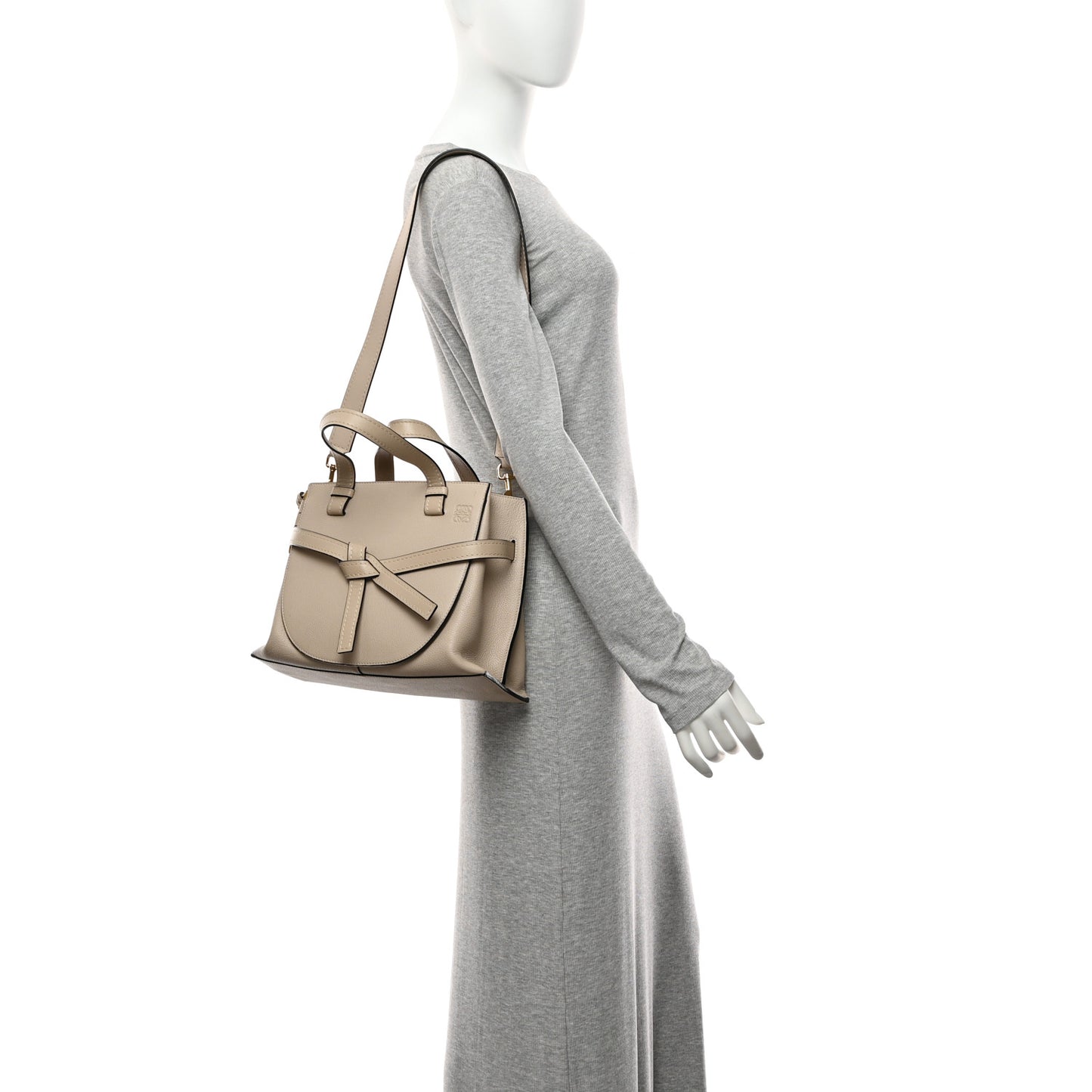 Calfskin Mini Gate Tote Light Oat