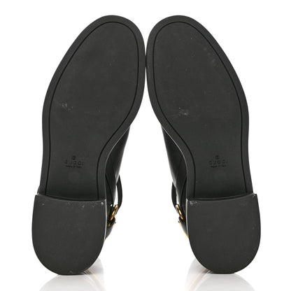 Gucci Calfskin Tess Horsebit Ankle Boots 37 Black 6 of 9