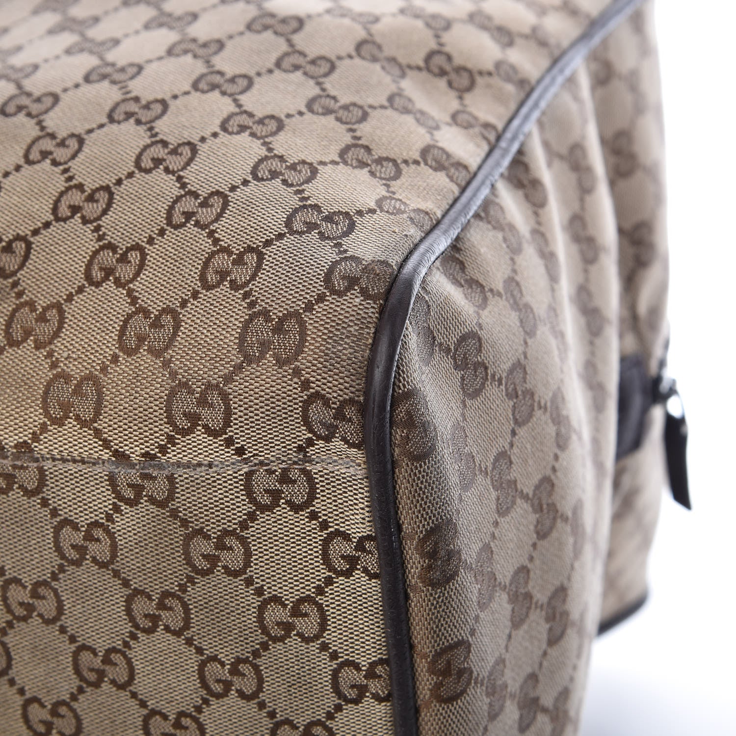 Gucci GG Monogram Web Large Collapsible Carry On Duffle Beige Brown 13 of 17