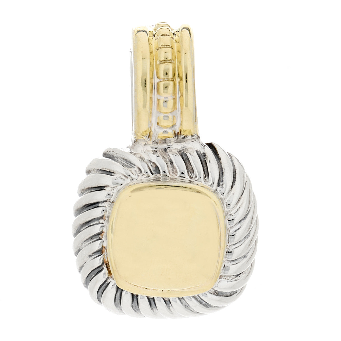 Sterling Silver 14K Yellow Gold 7mm Albion Enhancer Pendant