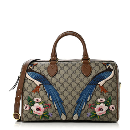 Gucci GG Supreme Monogram Garden Collection Medium Boston Beige Tuscany 1 of 12