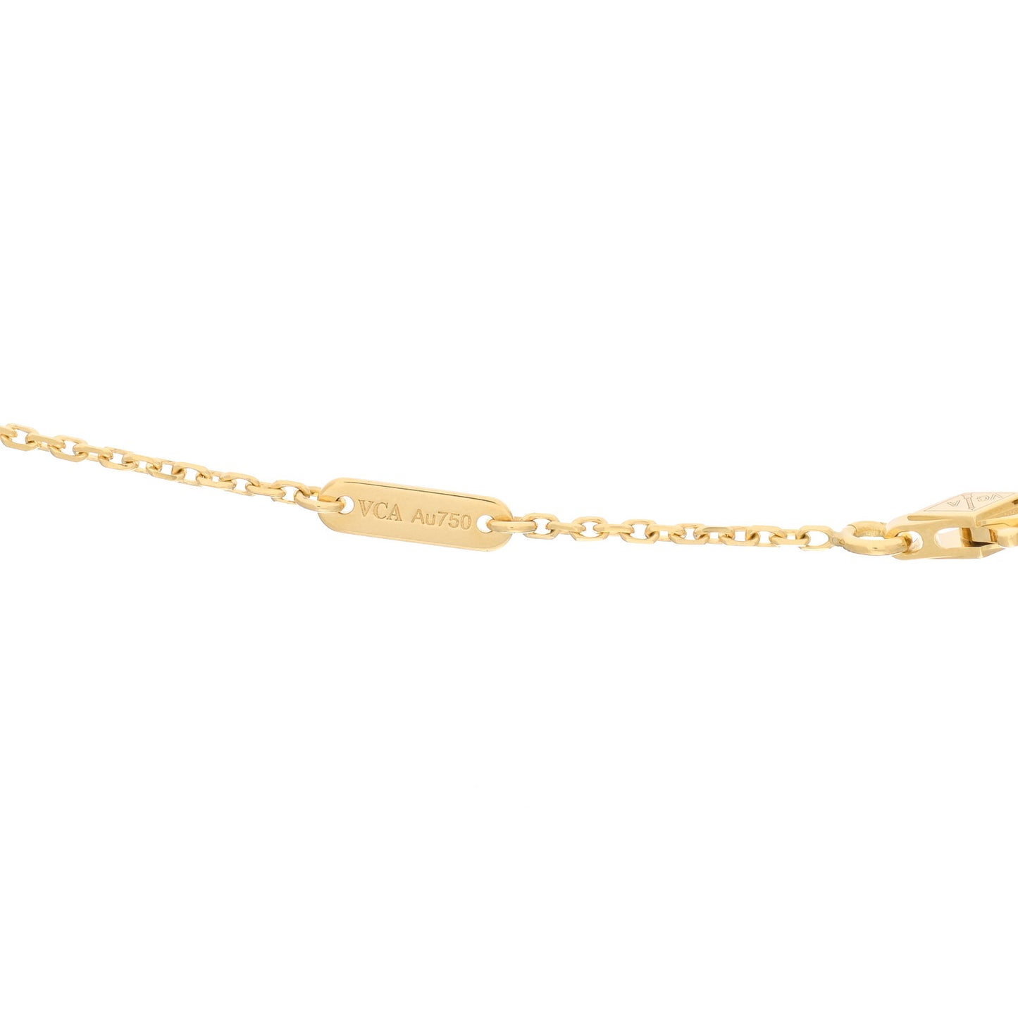 18K Yellow Gold Mother of Pearl Sweet Alhambra Pendant Necklace
