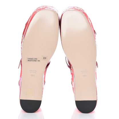 Gucci Malaga Kid Silk Hannelore Detachable Platform Slide 40.5 Hibiscus Red 5 of 11