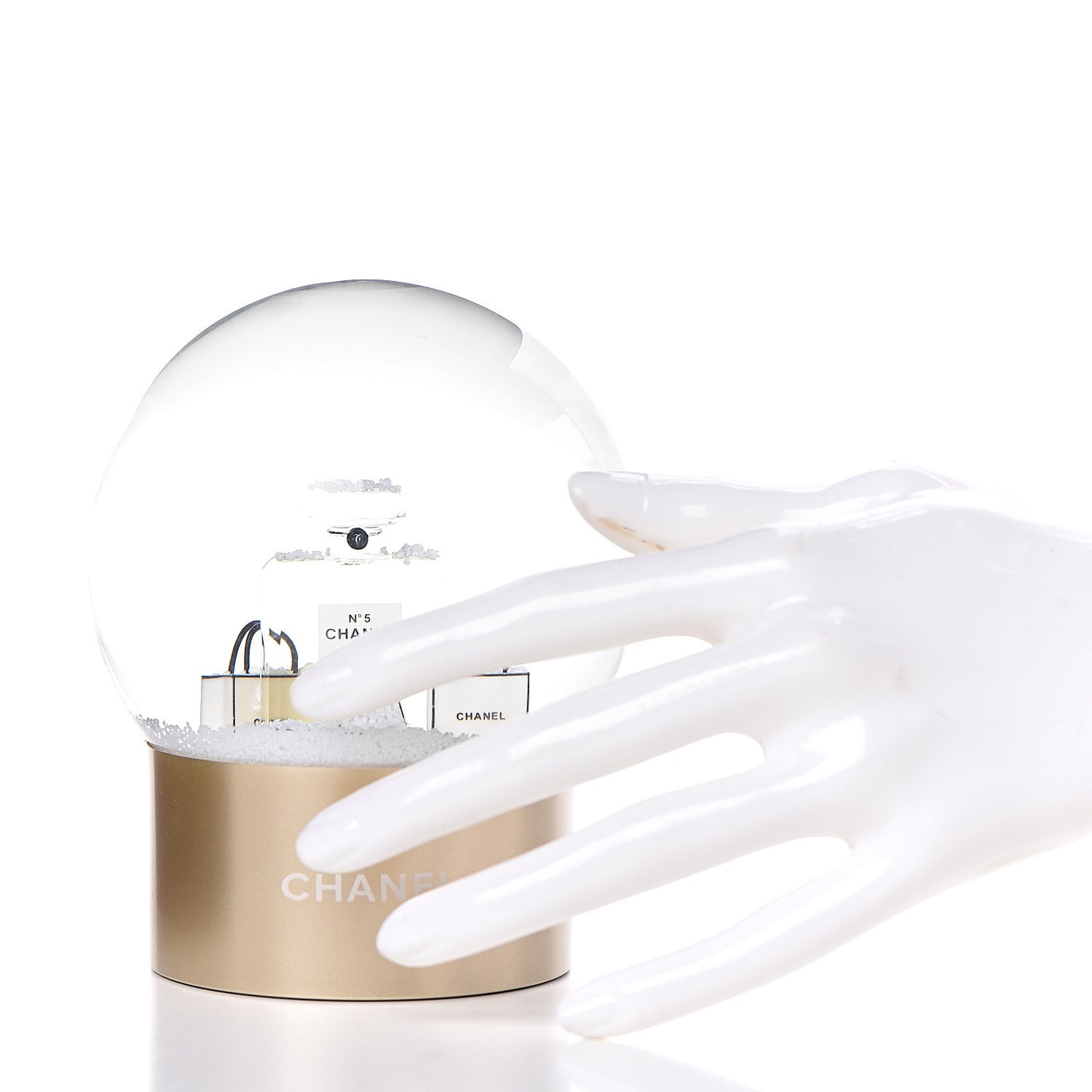 Glass N°5 Perfume Bottle Snow Globe