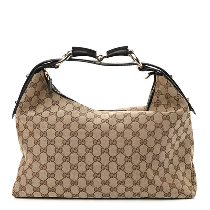 Gucci Monogram Medium Horsebit Chain Hobo Dark Brown 1 of 10