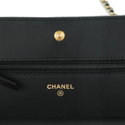 Chanel Caviar Quilted Boy Wallet On Chain WOC Black 6 of 8