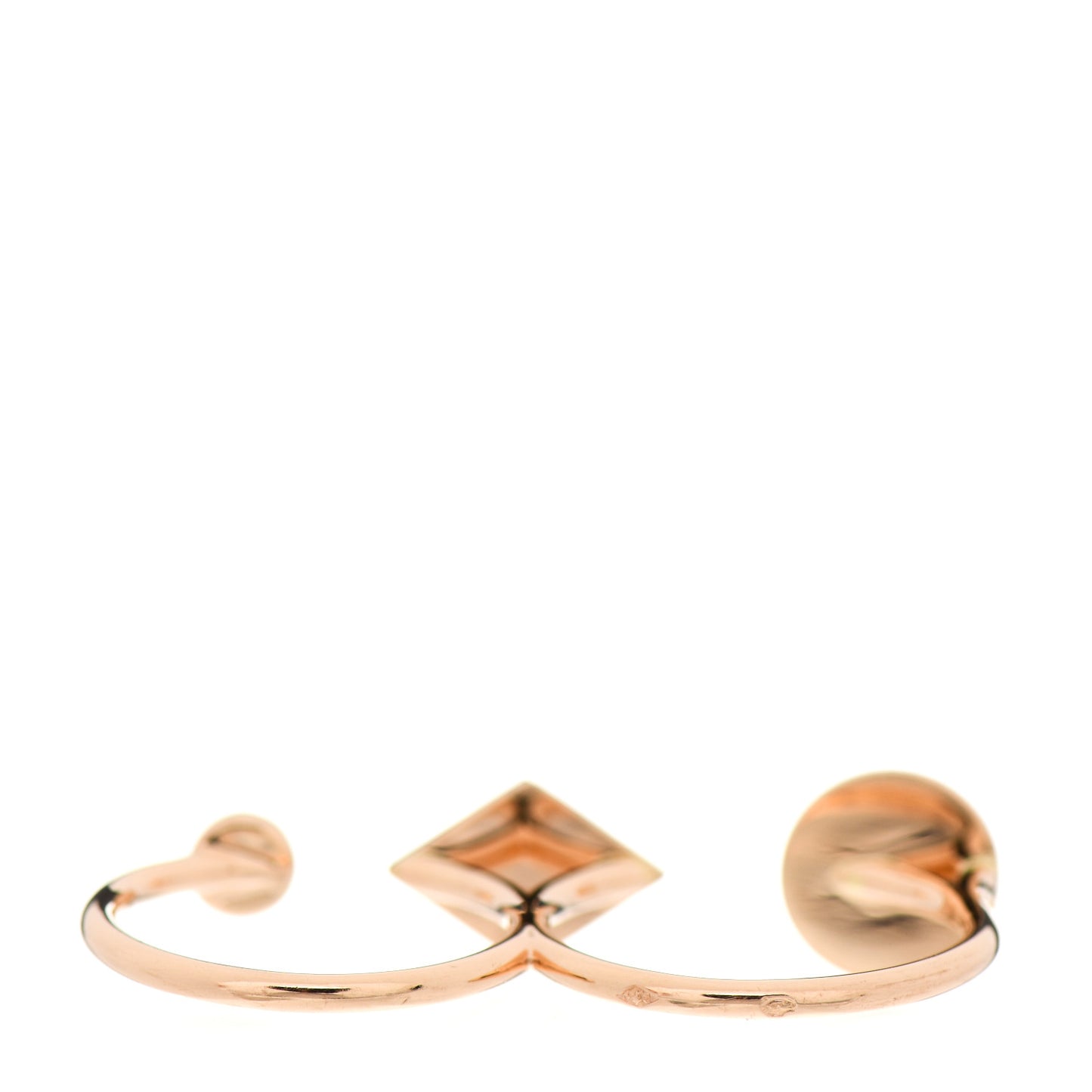 18K Rose Gold Diamond Gambade Double Ring 56 7.5