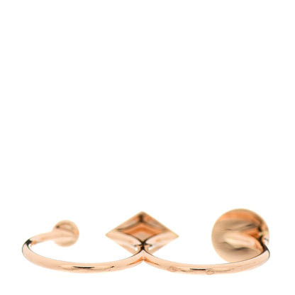 Hermes 18K Rose Gold Diamond Gambade Double Ring 56 7.5 3 of 7
