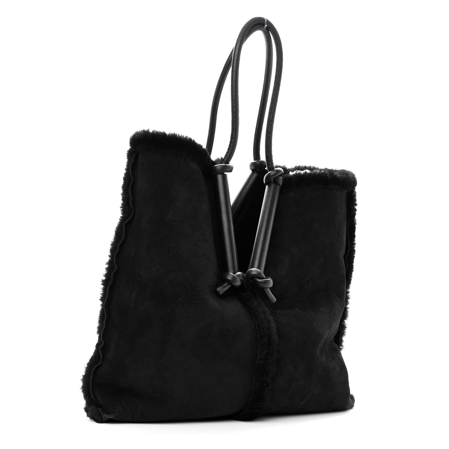 Bottega Veneta Shearling Reversible Tote Black 4 of 15