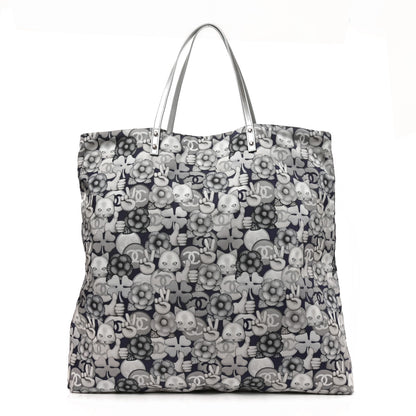 Chanel Nylon Cat Emoticon Tote Navy Silver 1 of 11