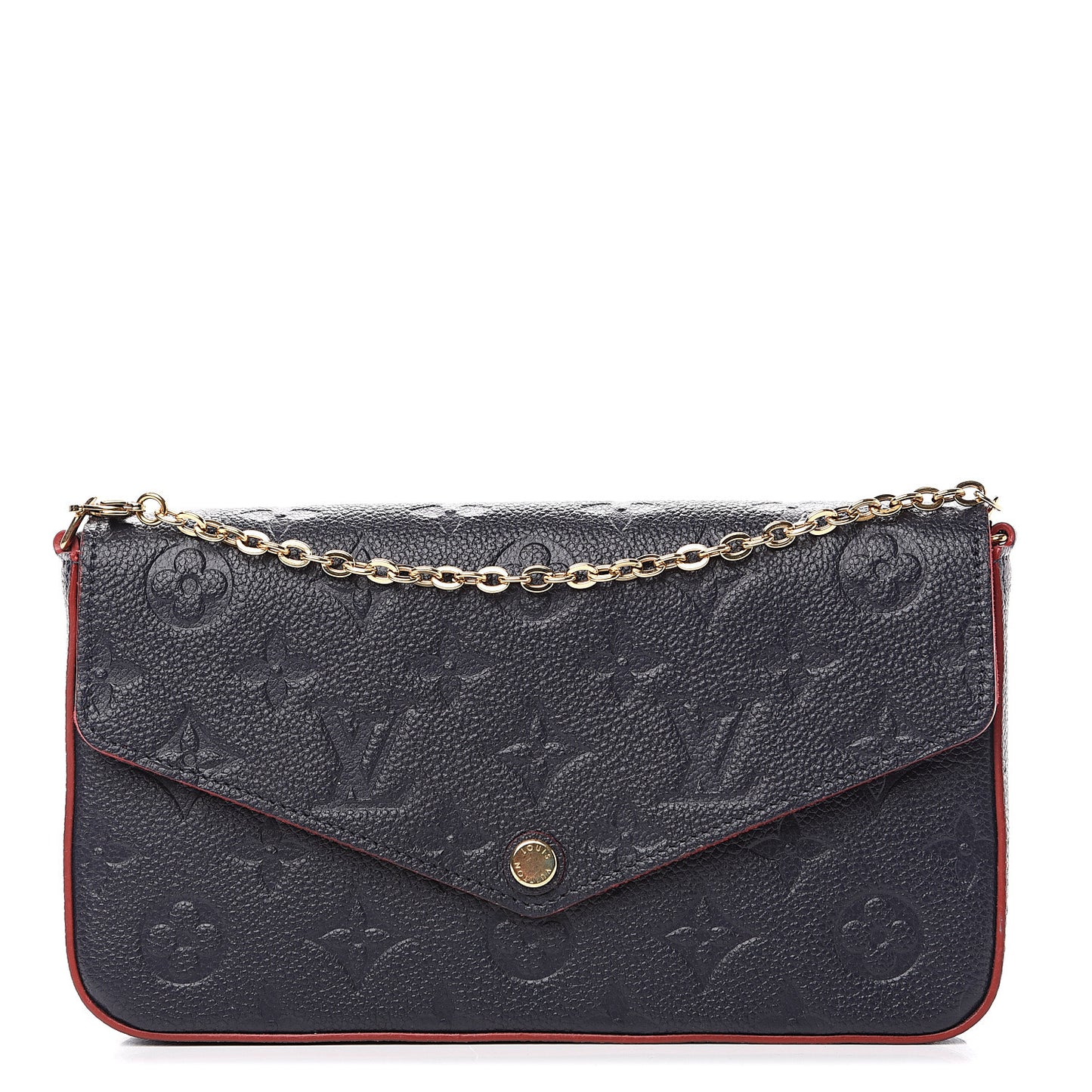 Empreinte Pochette Felicie Chain Wallet Marine Rouge
