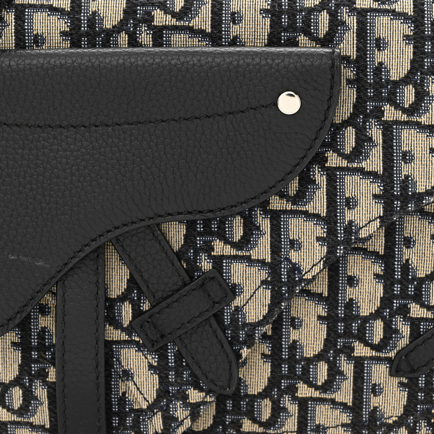 Christian Dior Oblique Saddle Messenger Pouch Beige Black 8 of 12