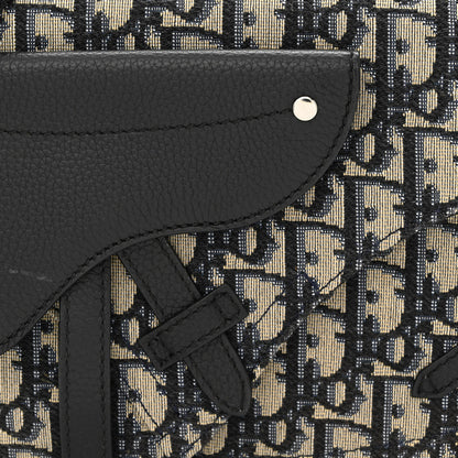 Christian Dior Oblique Saddle Messenger Pouch Beige Black 8 of 12