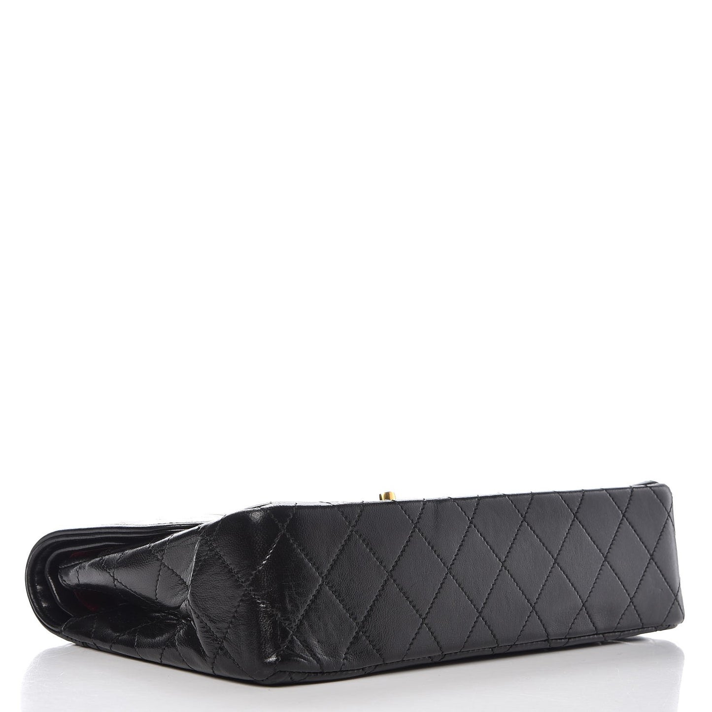 Lambskin Quilted Medium Double Flap Black