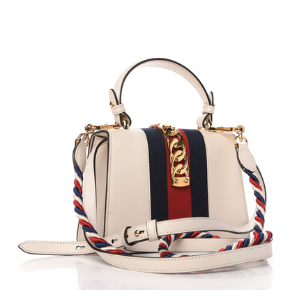 Gucci Calfskin Mini Sylvie Top Handle Bag White 3 of 12