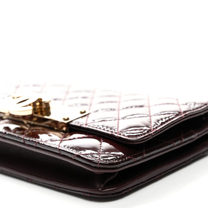 Chanel Patent Quilted Golden Class Wallet on Chain WOC Burgundy 9 of 9