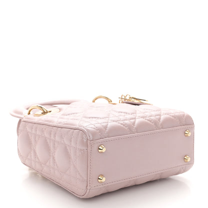 Christian Dior Metallic Lambskin Cannage Mini Lady Dior Lotus 4 of 11