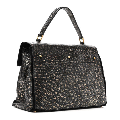 Saint Laurent Ostrich Large Muse Two Black Gold 2 of 11