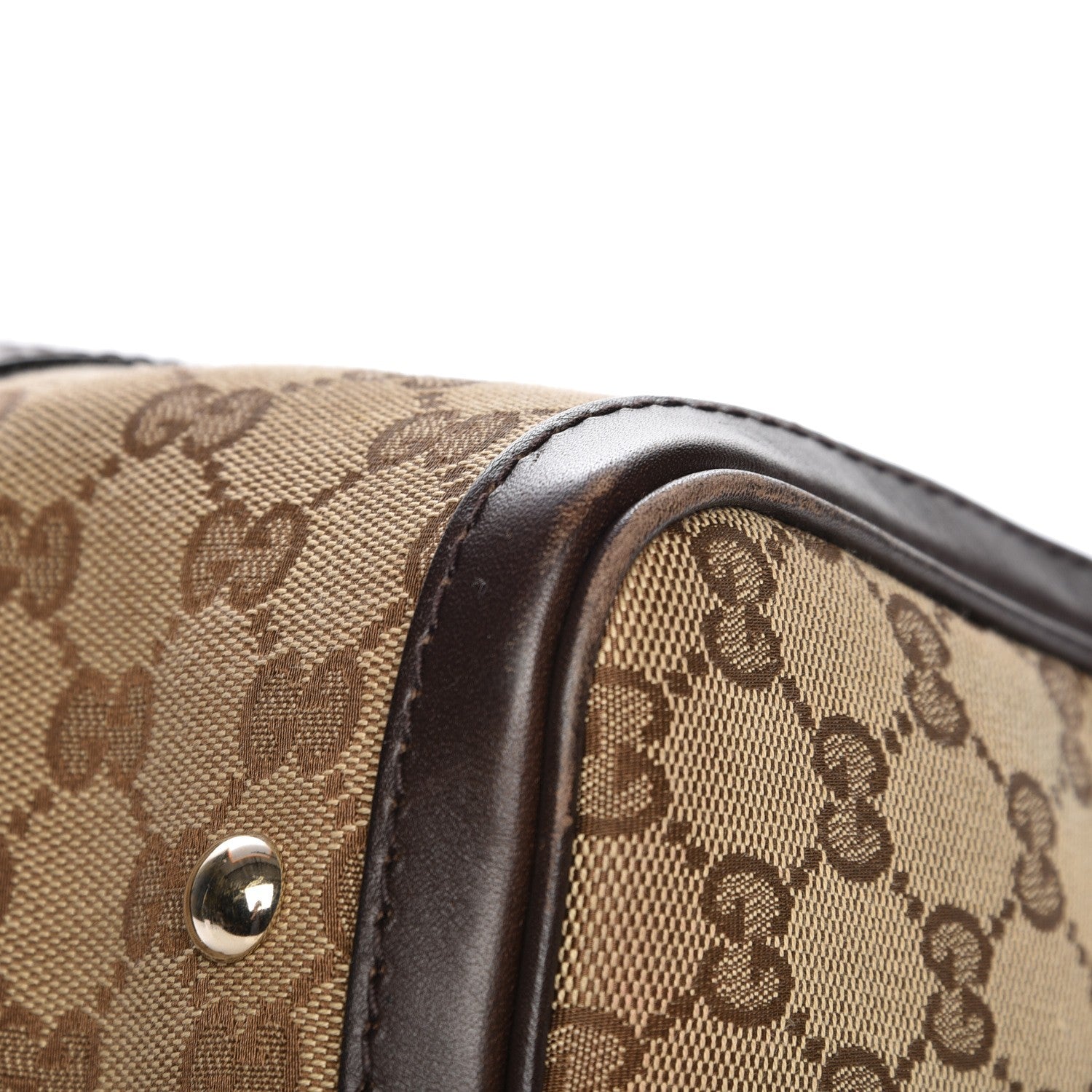 Gucci Monogram Vintage Web Medium Boston Dark Brown 13 of 15
