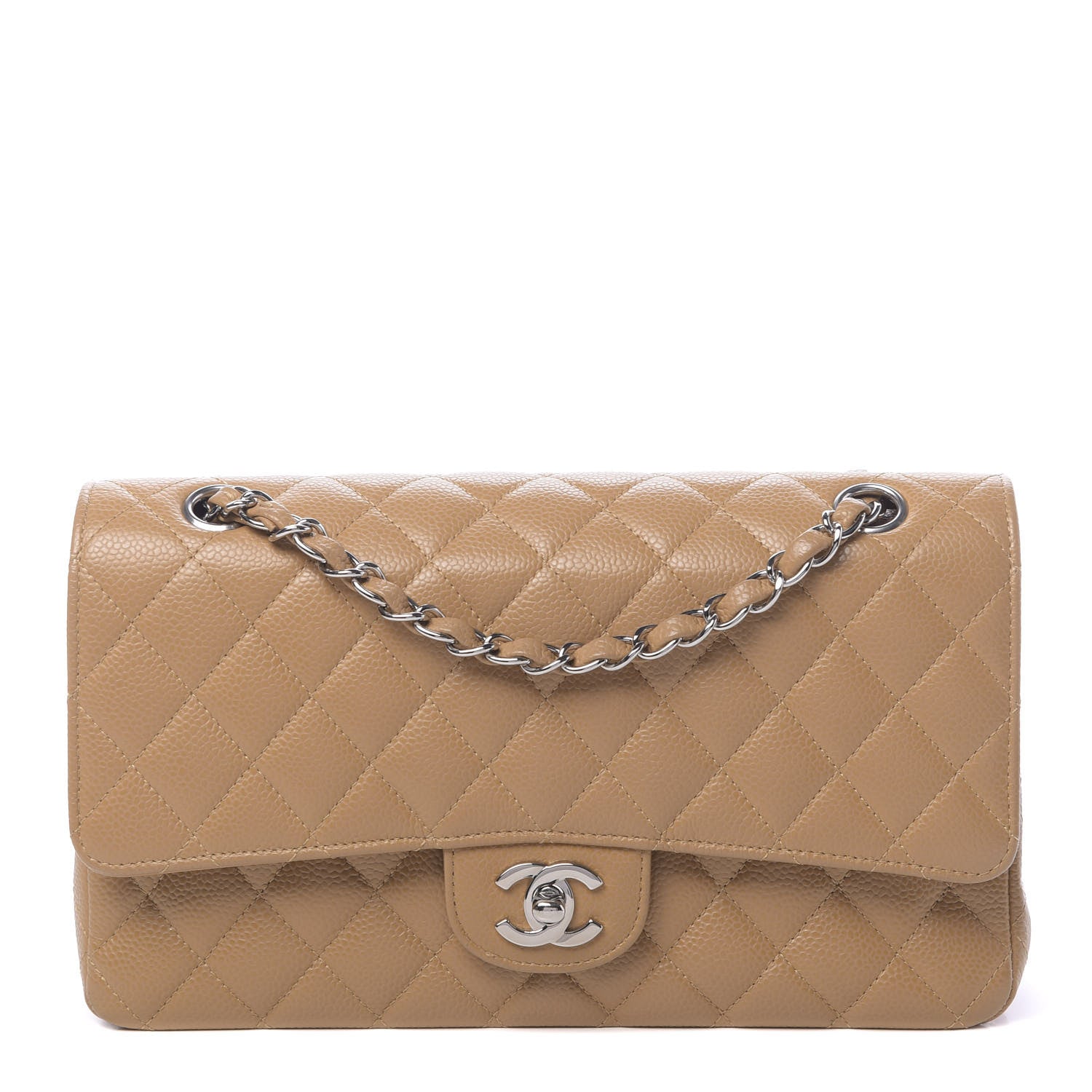 Chanel Caviar Quilted Medium Double Flap Beige 1 of 11