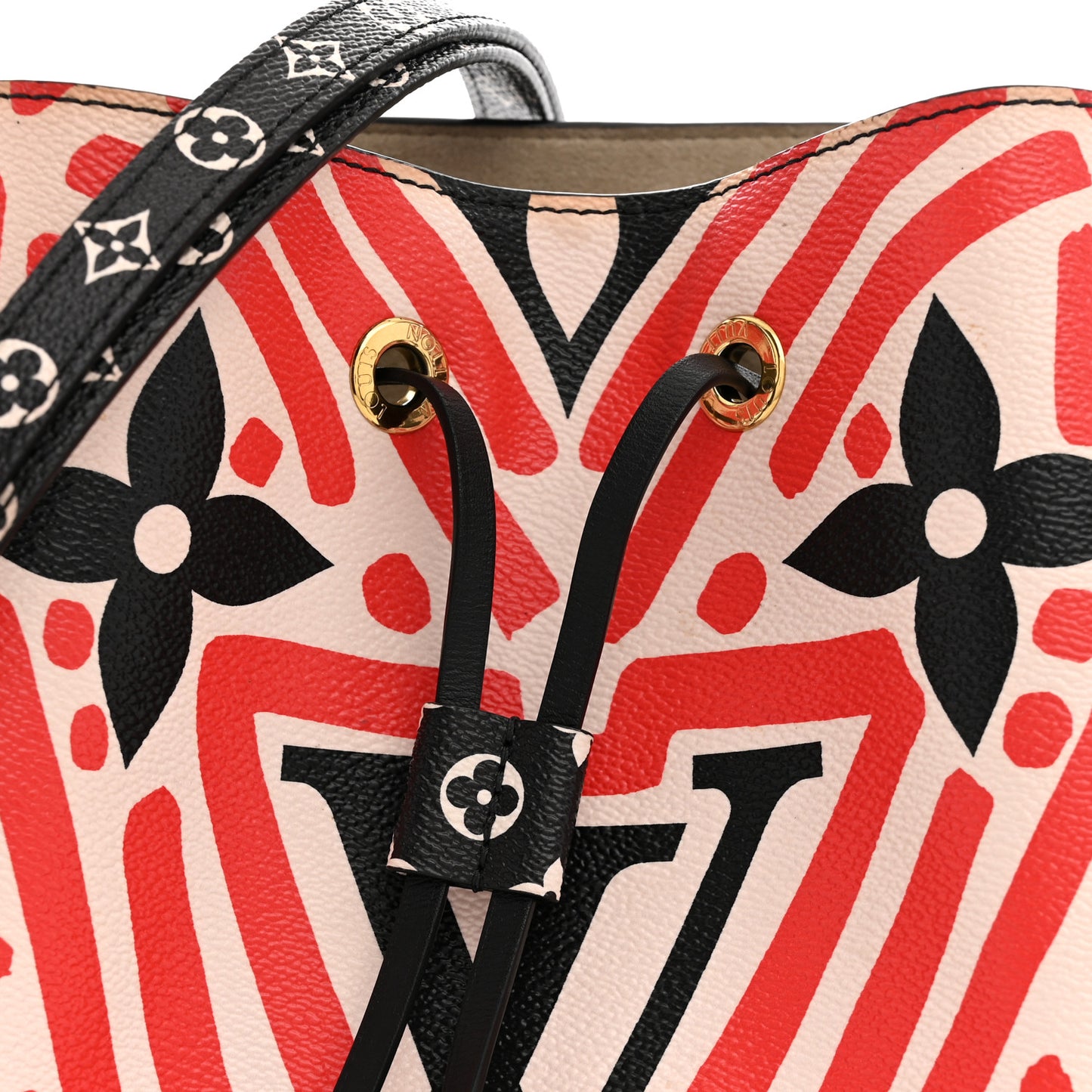 Monogram Giant Crafty NeoNoe MM Creme Rouge Black