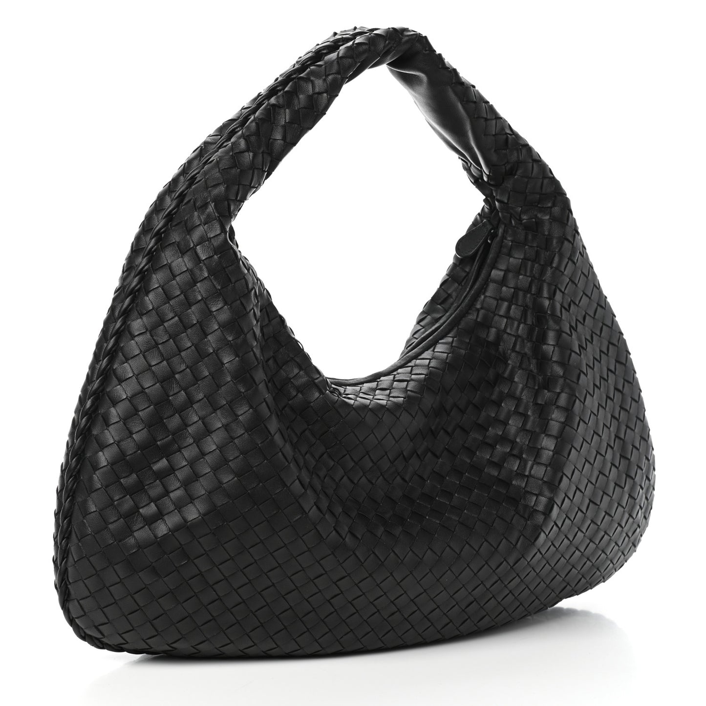 Nappa Intrecciato Large Veneta Hobo Black