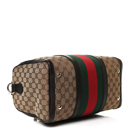 Gucci Monogram Vintage Web Medium Boston Dark Brown 4 of 16