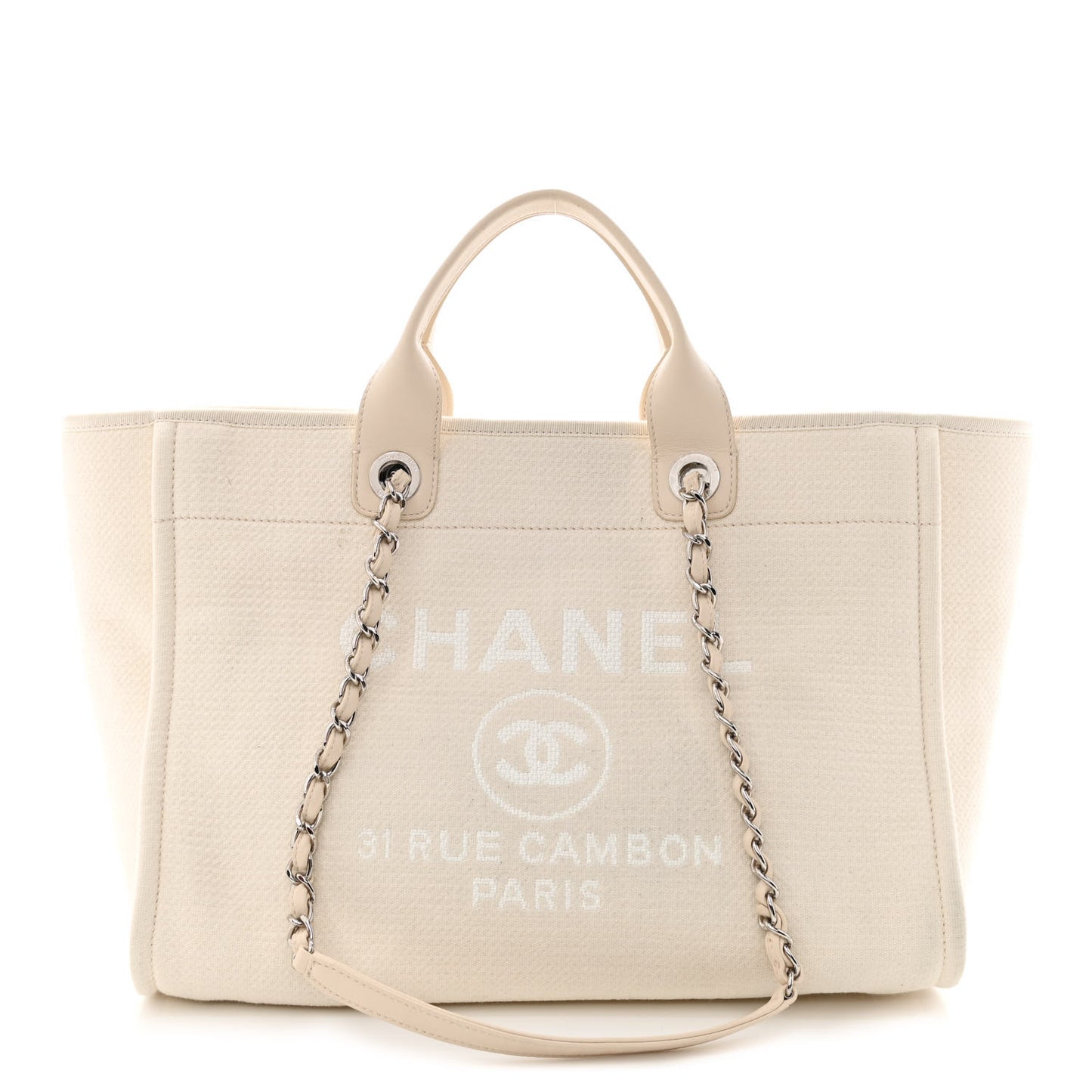 Mixed Fibers Medium Deauville Tote White