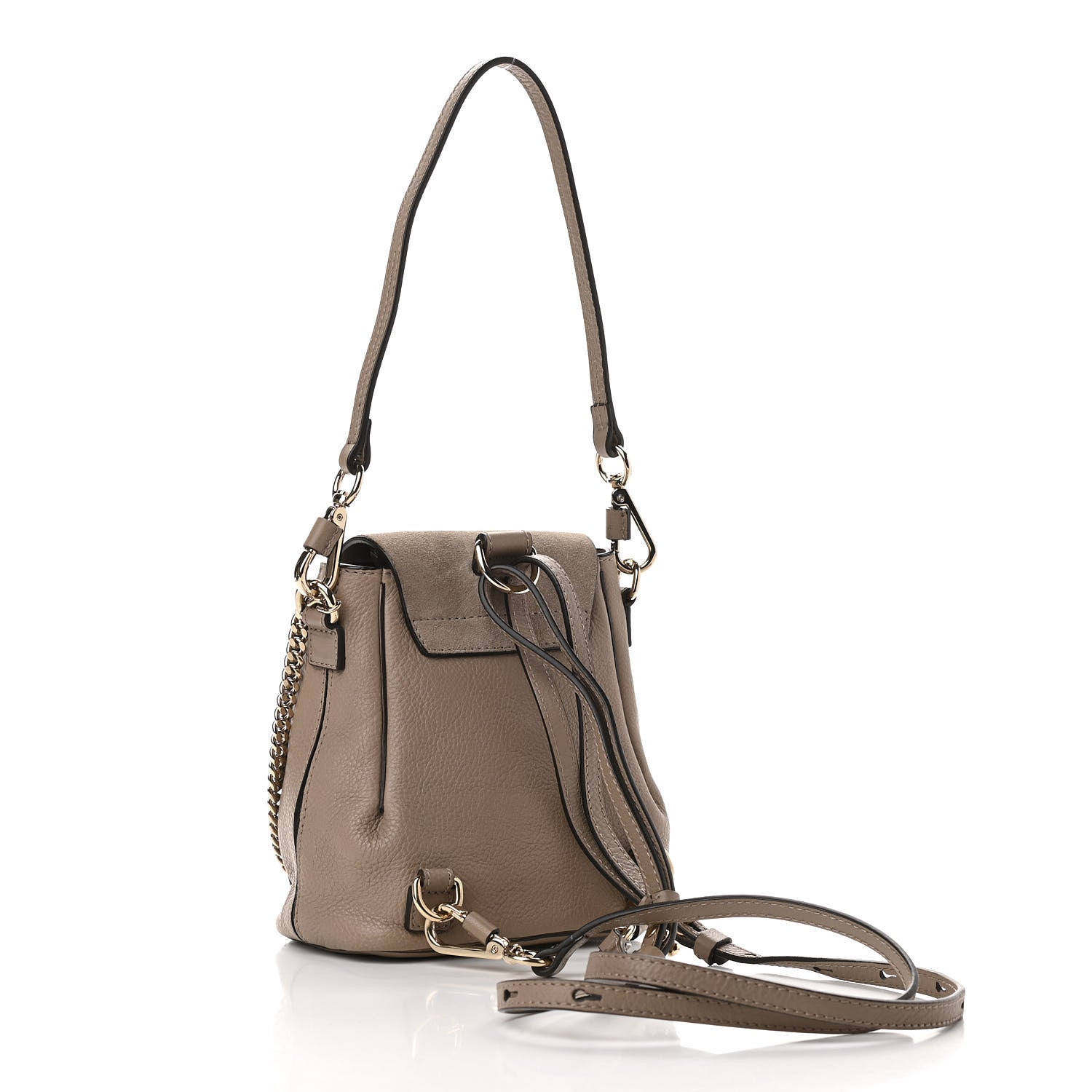 Chloe Suede Calfskin Mini Faye Backpack Motty Grey 3 of 10