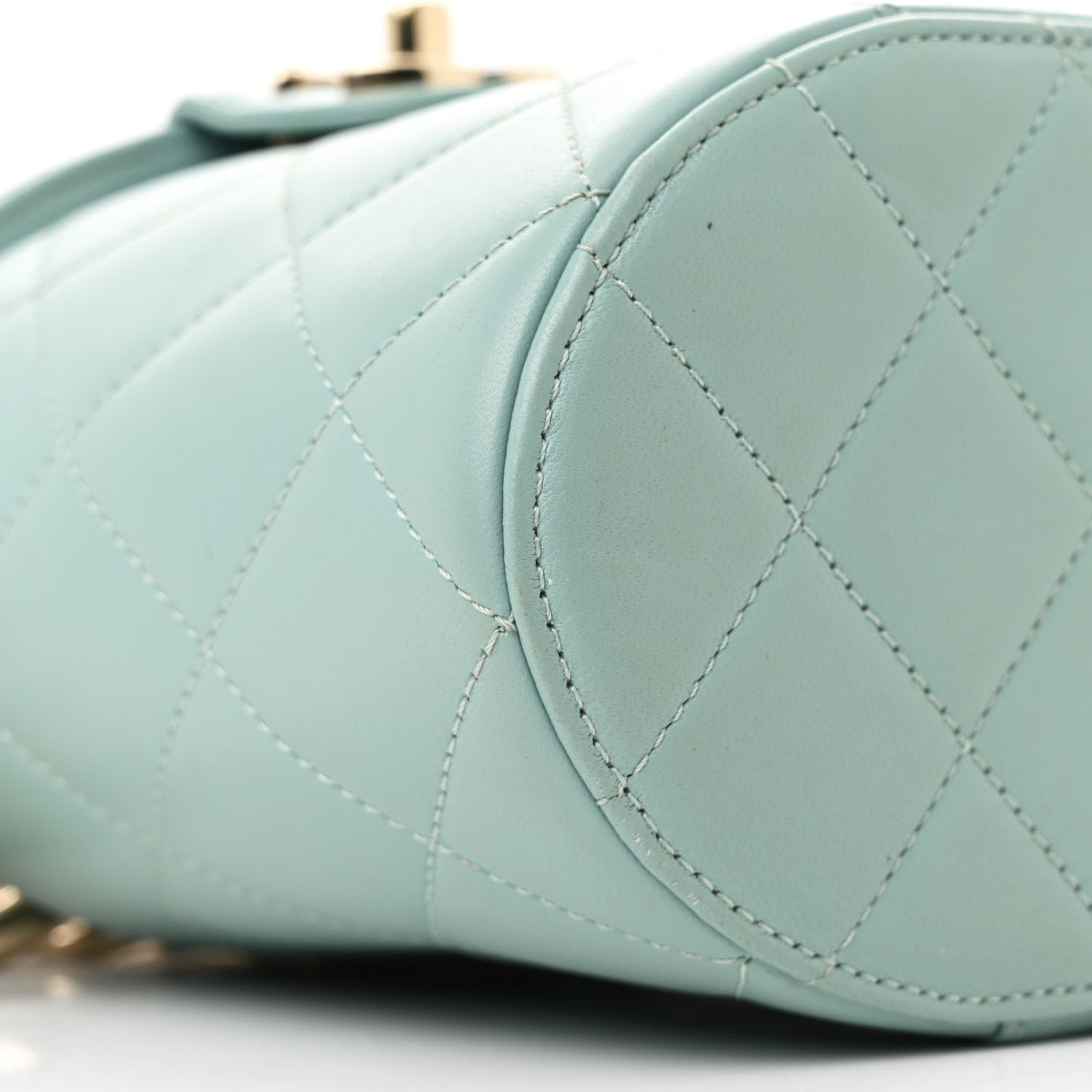 Chanel Lambskin Resin Elegant Chain Vanity Case Light Blue 9 of 10