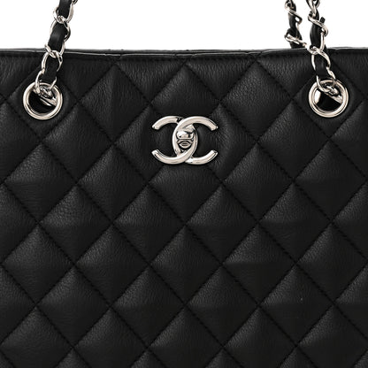 Chanel Calfskin Quilted Large Classic Shopping Tote Black 8 of 10