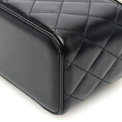 Chanel Lambskin Quilted Small Top Handle Vanity Case With Chain Black 10 of 12