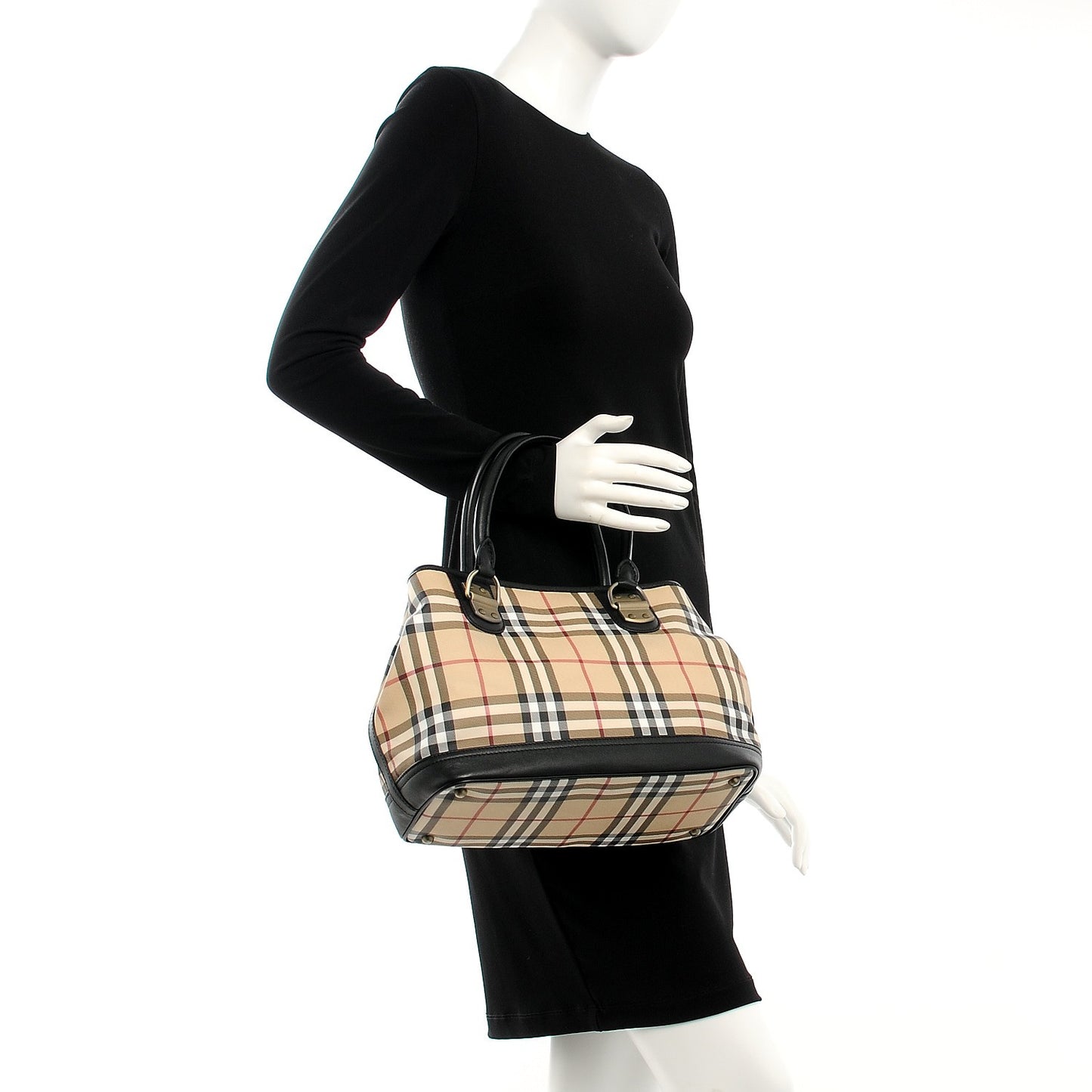 House Check Tote Black