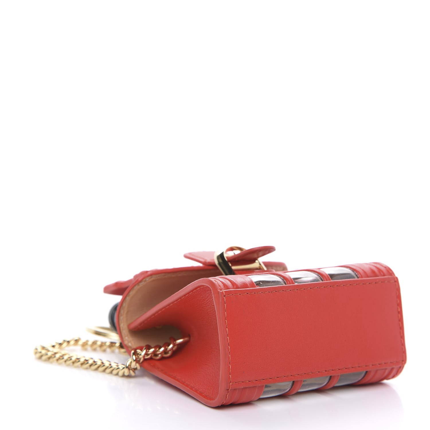 Delvaux Box Calfskin Miniature Piccadilly Circus Bag Charm Red 3 of 8