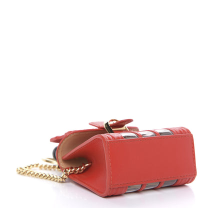 Delvaux Box Calfskin Miniature Piccadilly Circus Bag Charm Red 3 of 8
